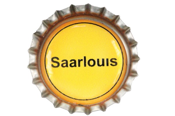 Magnet Kronkorken "Saarlouis" gelb, 3*3cm