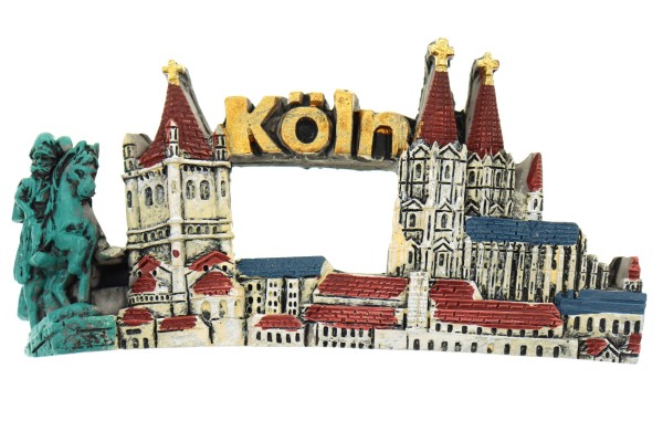 Magnet &quot;Köln&quot; bunt, goldene Schrift