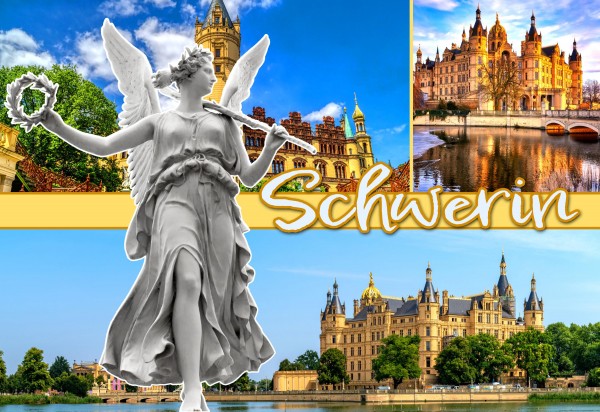 Postkarte A6 "Schwerin" Collage 148*104mm