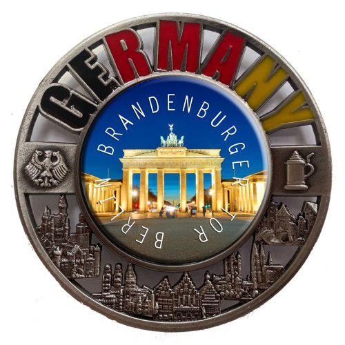 Metallmagnet "Berlin" GERMANY Durchbruch, Brandenburger Tor, rund