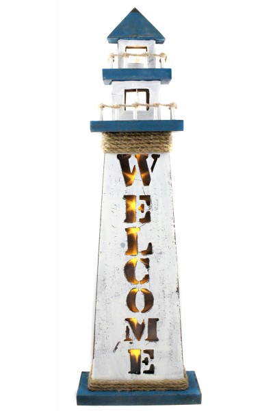 Leuchtturm "Welcome" mit LED-Beleuchtung, zum Hängen, H.: 61,5cm