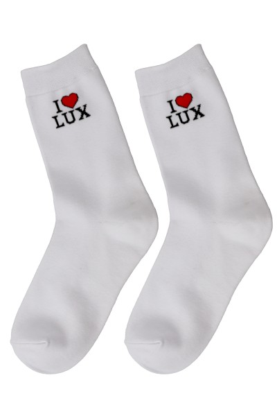 Sockenpaar "Luxembourg", Größe: 41-46, weiß I LOVE LUX, 80%Baumwolle, 18%Polyami