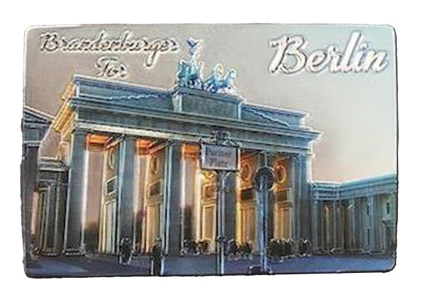 Silbermagnet "Berlin" 80*55mm, Brandenburger Tor nah, SMB02