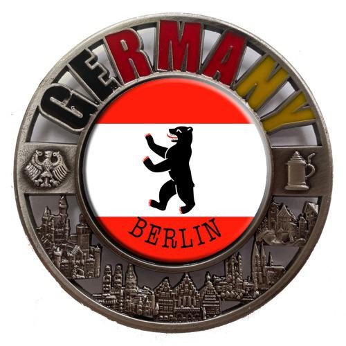 Metallmagnet "Berlin" GERMANY Durchbruch, Wappen, rund