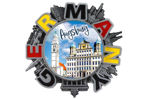 drehender Magnet GERMANY, Motiv "Augsburg" Ø 6.5cm