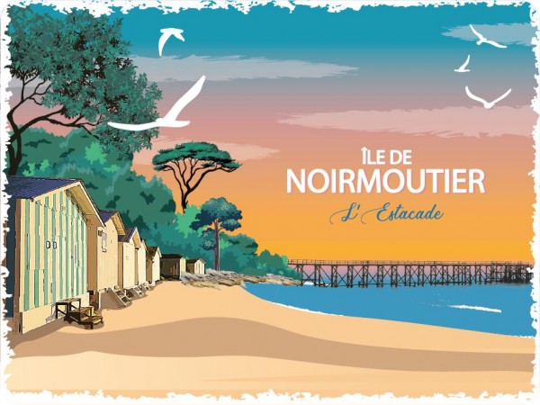 Fotomagnet &quot;Ile de Noirmoutier&quot;, mit Glitzerpuder-Effekt, 5.5*8cm