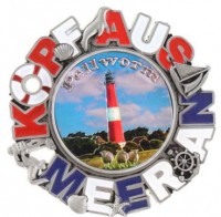 drehender Magnet "Pellworm" KOPF AUS MEER AN, Ø 6.5cm drehender Magnet "Pellworm" KOPF AUS MEER AN, Ø 6.5cm