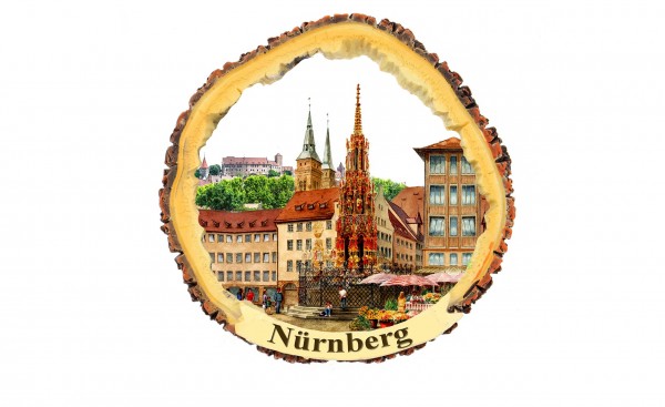 Magnet Baumrinde &quot;Nürnberg&quot; 7x7 cm