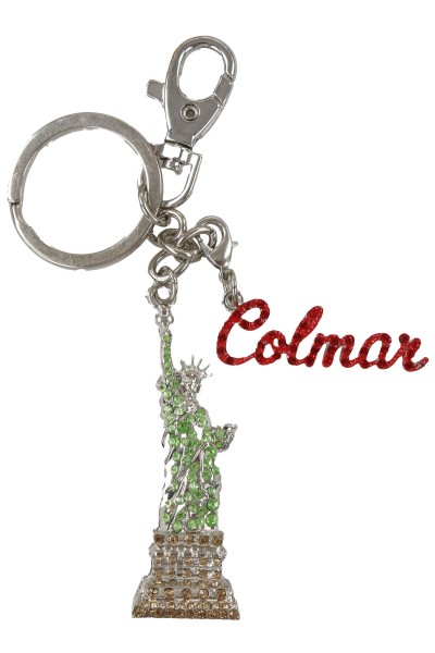 Freiheitsstatue "Colmar" Strass Schlüsselkette, silber, charm Schrift "Colmar"