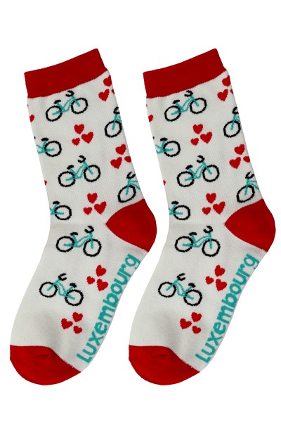 Sockenpaar "Luxembourg", Größe: 35-41, weiß Fahrrad, 80%Baumwolle, 18%Polyamid