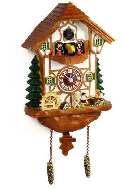 Magnet große Kuckucksuhr, Kuckuck Sound, Pendelbewegung, Uhr, Fensterbox, 17cm