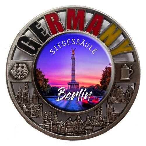 Metallmagnet "Berlin" GERMANY Durchbruch, Siegessäule, rund