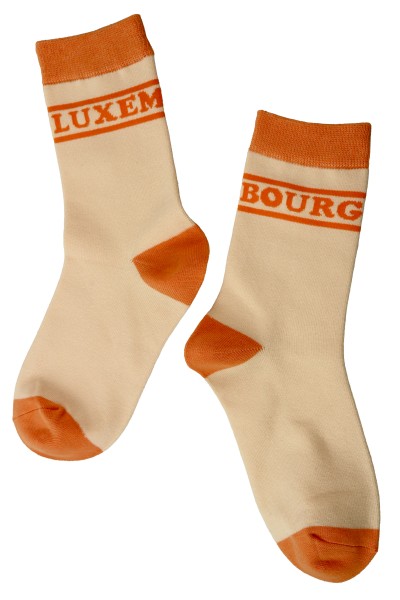 Sockenpaar "Luxembourg", Größe: 41-46, creme orange, 80%Baumwolle, 18%Polyamid