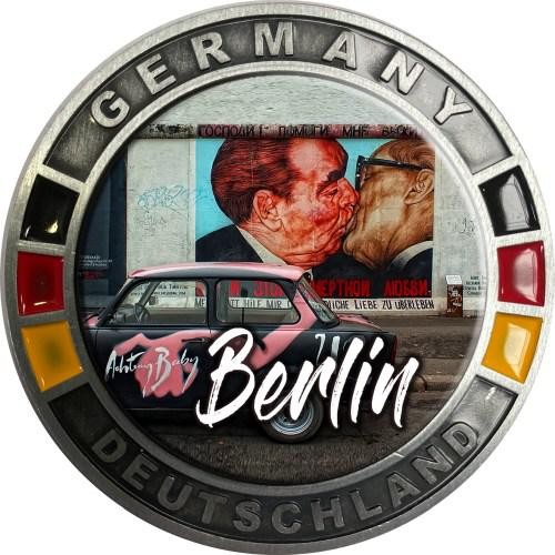 Metallmagnet GERMANY "Berlin" flach rund