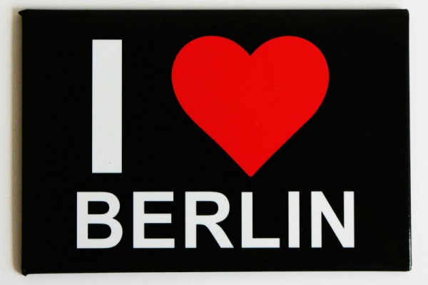 Fotomagnet in schwarz &quot;I heart Berlin&quot; 8x5,5cm