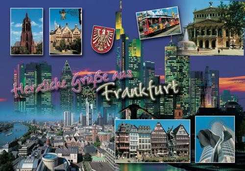 Große Postkarte "Frankfurt" Herzliche Grüße 170*120mm PKFF1470