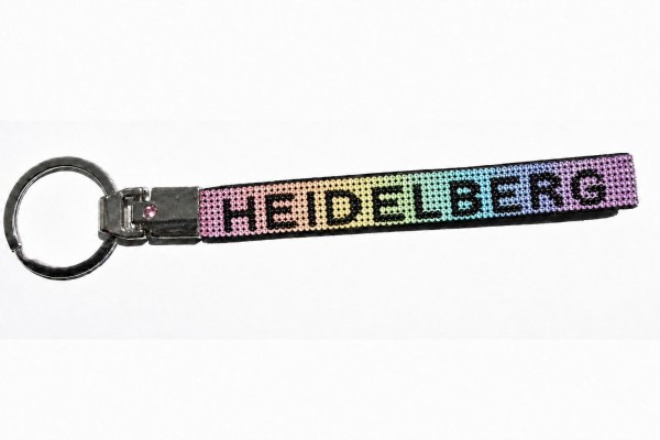 Strass Schlüsselanhänger "Heidelberg" Regenbogenfarbe, ca. 16cm