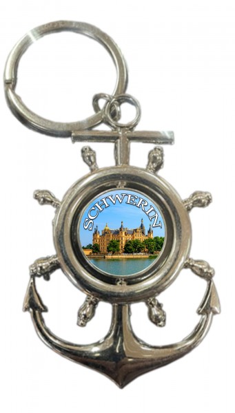 Anker Schlüsselkette "Schwerin" drehbar, 2 Sticker