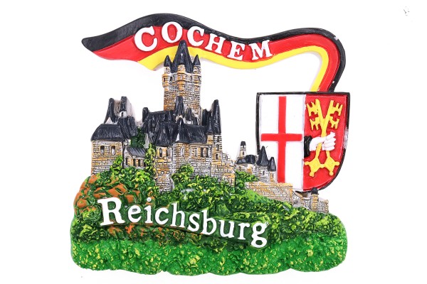 Magnet 3D &quot;Cochem - Reichsburg&quot; BRD Flagge Farbverlauf