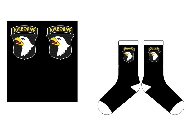 Sockenpaar "Airborne" schwarz, Adler, Größe: 41-46, 80%Baumwolle