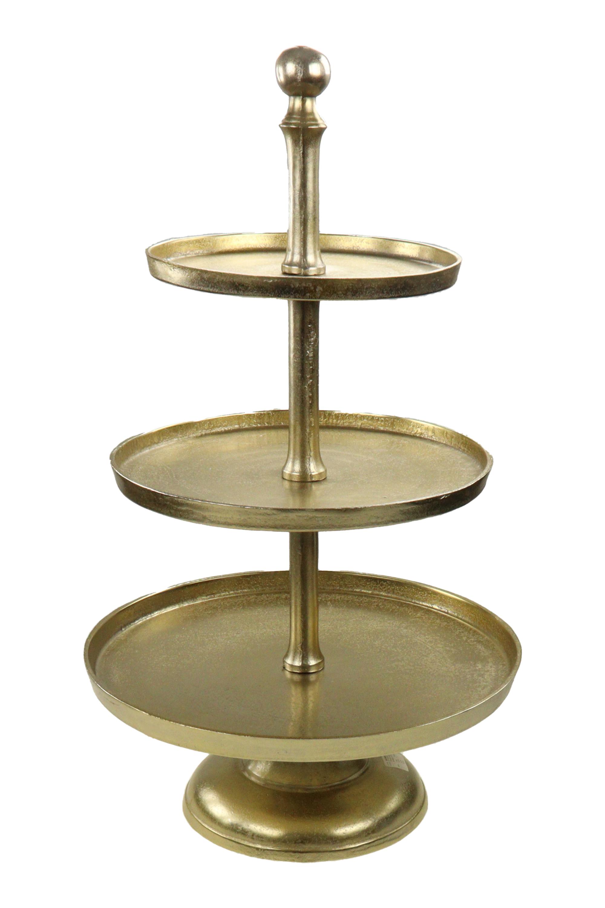 Decoris 24cm Aluminium Etagere Table Decoration - Gold main image 0