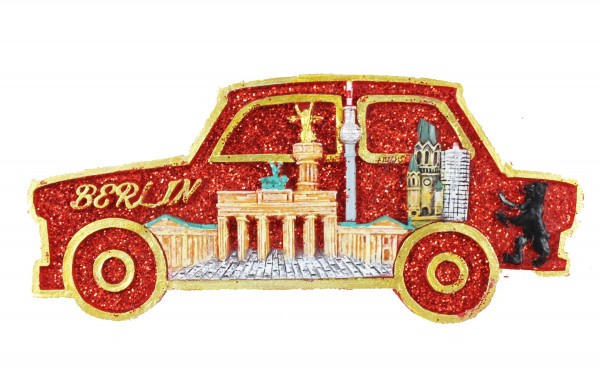 Glitzermagnet rot &quot;Berlin&quot; Auto