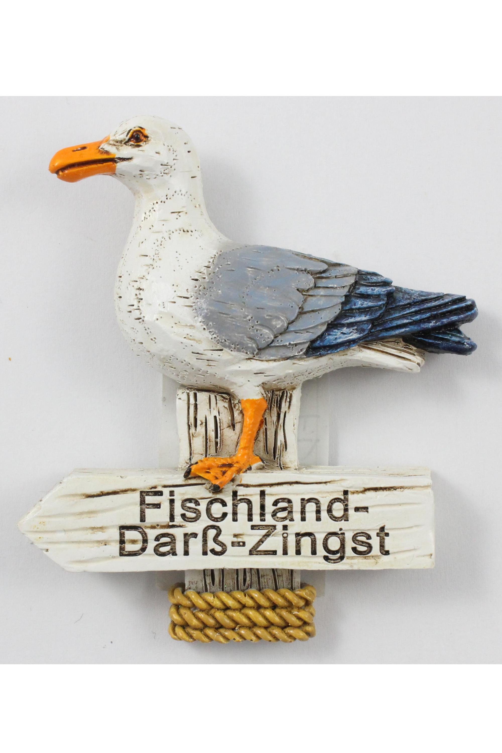 Magnet Fischland Darß Zingst Möwe Wegweiser Souvenir Poly Germany 