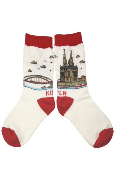 Sockenpaar "Köln", Größe: 35-41, weiß, Dom, 80%Baumwolle, 18% Polyamid,