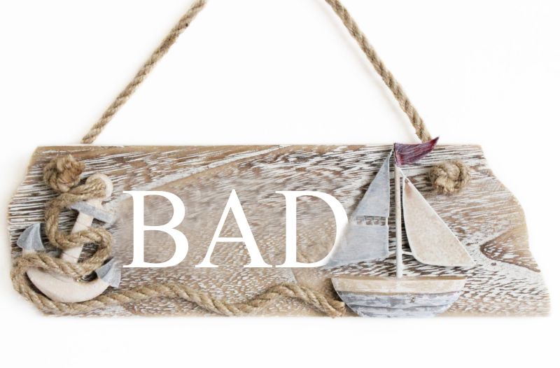 Schild "Bad" aus Holz zum Hängen, 25x8x12 cm | Sonstige | Nordsee