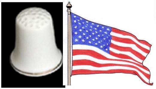 Fingerhut Porzellan &quot;Flagge USA&quot; 2,5cm