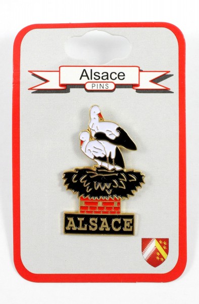 CG28 Pin &quot;Alsace&quot; Storchnest auf Schornstein