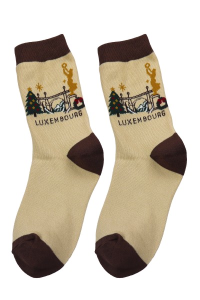 Sockenpaar weihnachtlich "Luxembourg" Brücke, Frau, Größe: 41-46, 80%Baumwolle