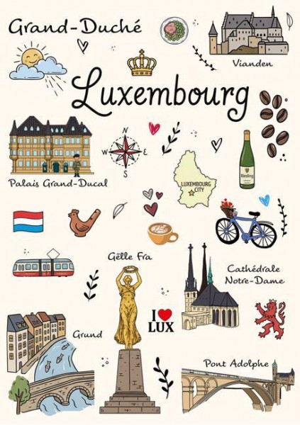 Postkarte A6 "Luxembourg", Streumotiv, 148*104mm