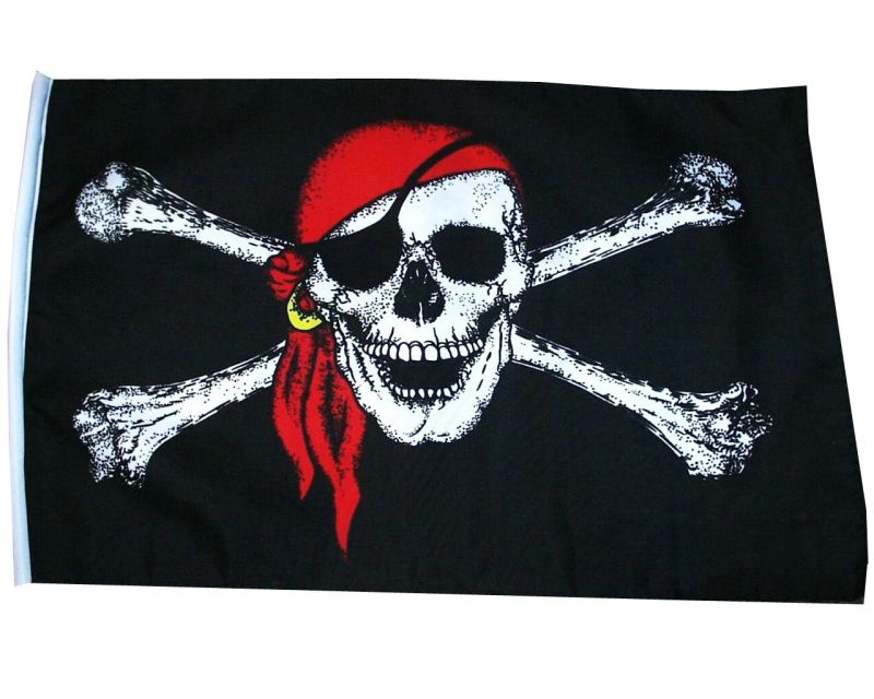2er Set Fahne Flagge Totenkopf Piraten 15 x 23 cm mit Plastikstab 0520139 
