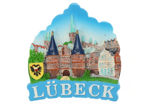 3D City Premium Magnet &quot;Lübeck&quot; Poly, Glanzlack 6,5*7cm