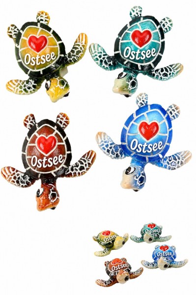 Magnet Schildkröte "Ostsee", bunt, Herz , 6.6.5*2.5cm, 4fach