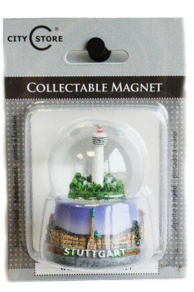 35mm Magnet Schneekugel lila "Stuttgart" Germany City Store Souvenir