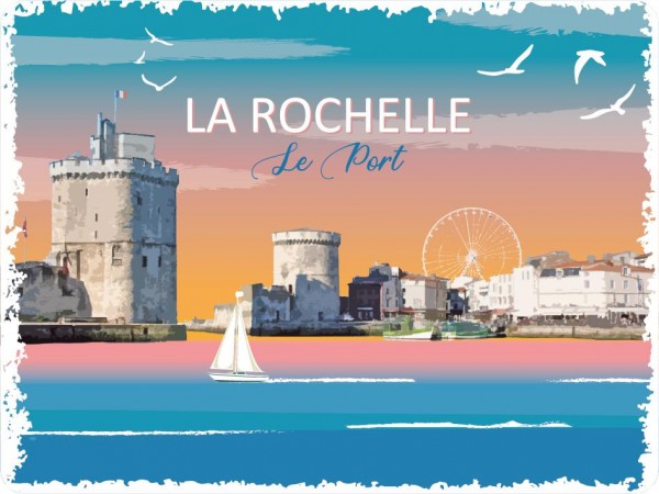 Fotomagnet &quot;La Rochelle&quot;, mit Glitzerpuder-Effekt, 5.5*8cm