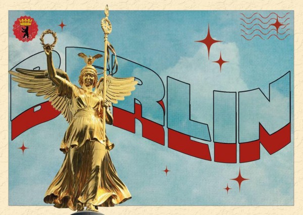 Postkarte A6 "Berlin" Vintage Engel 148*104mm
