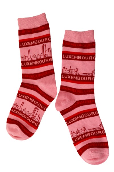 Sockenpaar "Luxembourg", Größe: 41-46, rosa, Skyline, 80%Baumwolle, 18%Polyamid