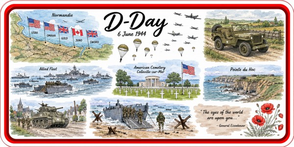 Flexibler PVC Magnet "D-DAY" 12*6cm