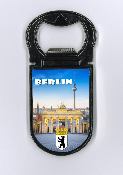 Magnet Flaschenöffner "Berlin", silber geprägt, 9x3,5cm