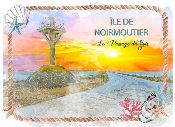 Fotomagnet &quot;Ile de Noirmoutier&quot; Aquarell, 5.5*8cm