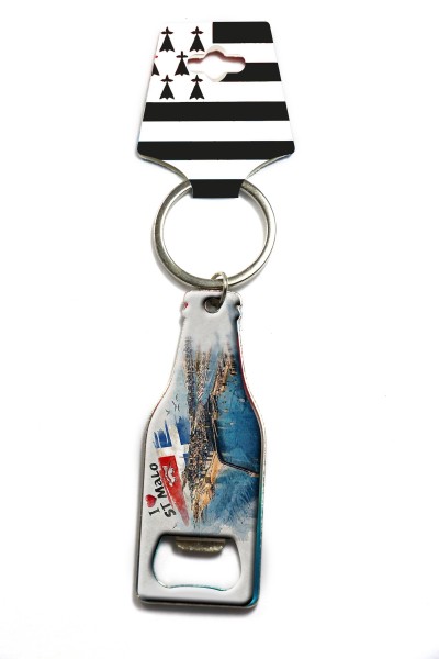 Epoxy Schlüsselanhänger Flaschenöffner "St.Malo" beidseitig, 8*3cm