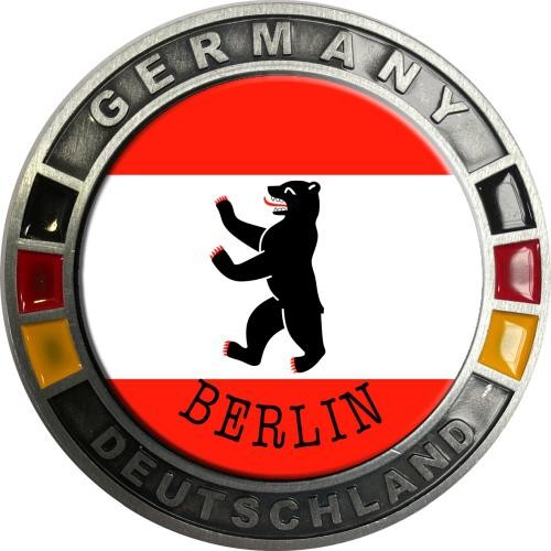 Metallmagnet GERMANY "Berlin" flach rund, Wappen