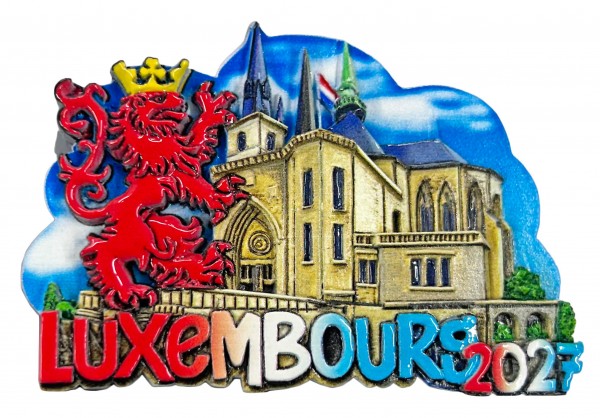 3D Druck Magnet "Luxembourg 2027" 8,5*6,5 cm Glanzlack