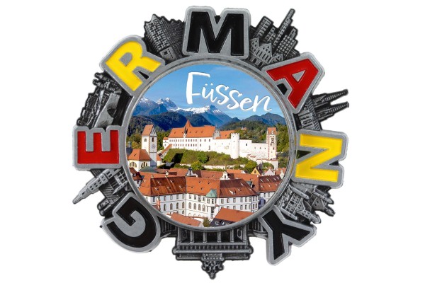 drehender Magnet GERMANY, Motiv "Füssen" Ø 6.5cm