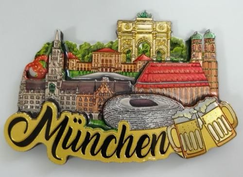 MDF Magnet "München" 4300360 Sehenwürdigkeiten &amp; Bierkrüge 9,5x 6,7cm