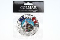 Runder Magnet "Alsace - Colmar" Maison Pfister, silber geprägt, glitzernd, 6,5cm Runder Magnet "Alsace - Colmar" Maison Pfister, silber geprägt, glitzernd, 6,5cm