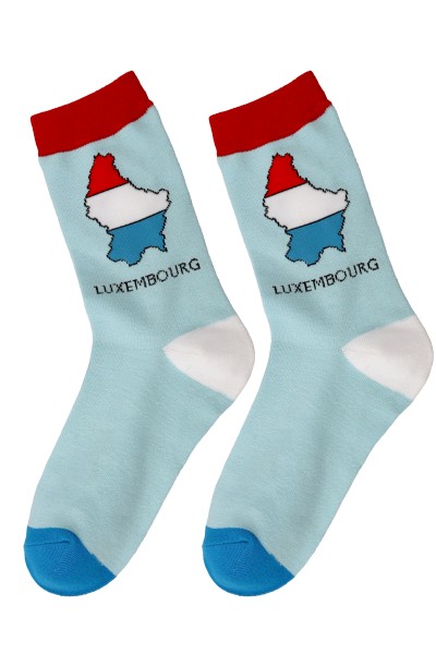 Sockenpaar "Luxembourg", Größe: 41-46, Länderumriss, 80%Baumwolle, 18%Polyamid